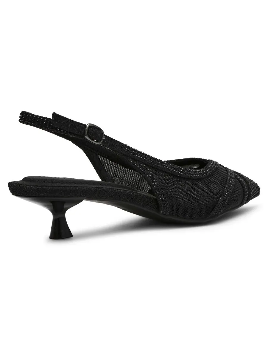 Anne Klein Женские вечерние туфли Jolene с открытой пяткой — изображение 6 из 7, черный