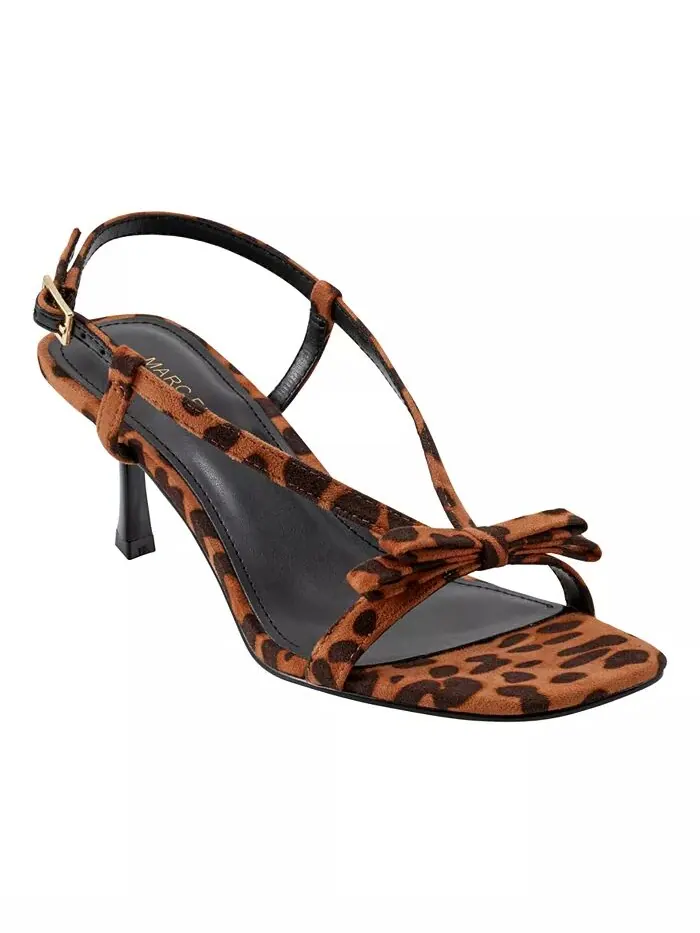 Женские босоножки Danzy Bow Square Toe Dress Marc Fisher — изображение 1 из 5, леопардовый