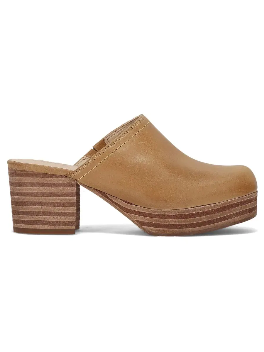 Женские кожаные сабо на массивном каблуке Campus Frye, Banana Leather — изображение 2 из 5