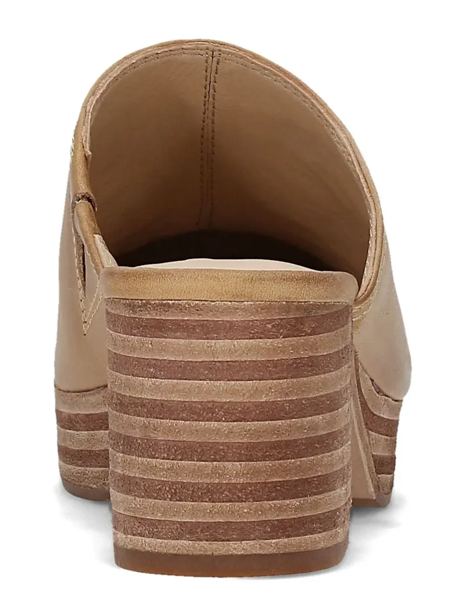 Женские кожаные сабо на массивном каблуке Campus Frye, Banana Leather — изображение 3 из 5