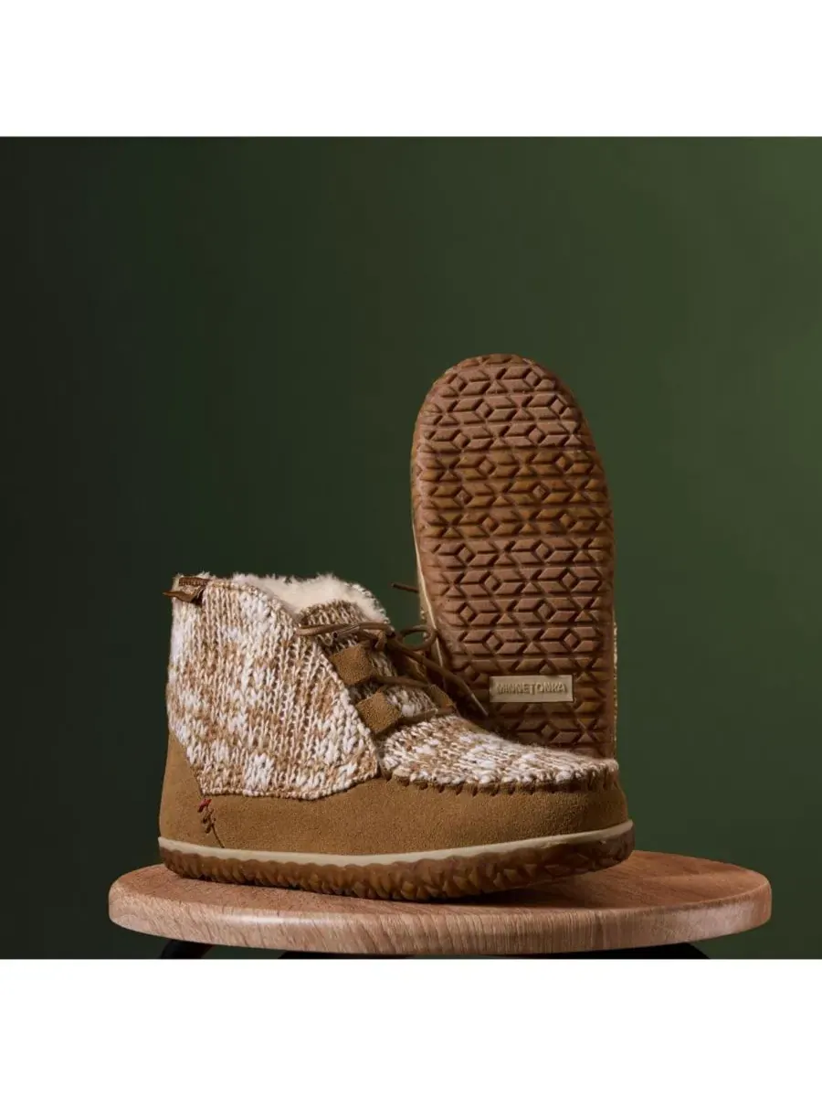 Женские слиппер-ботинки Torrey на шнуровке Minnetonka, Cinnamon Knit — изображение 3 из 7