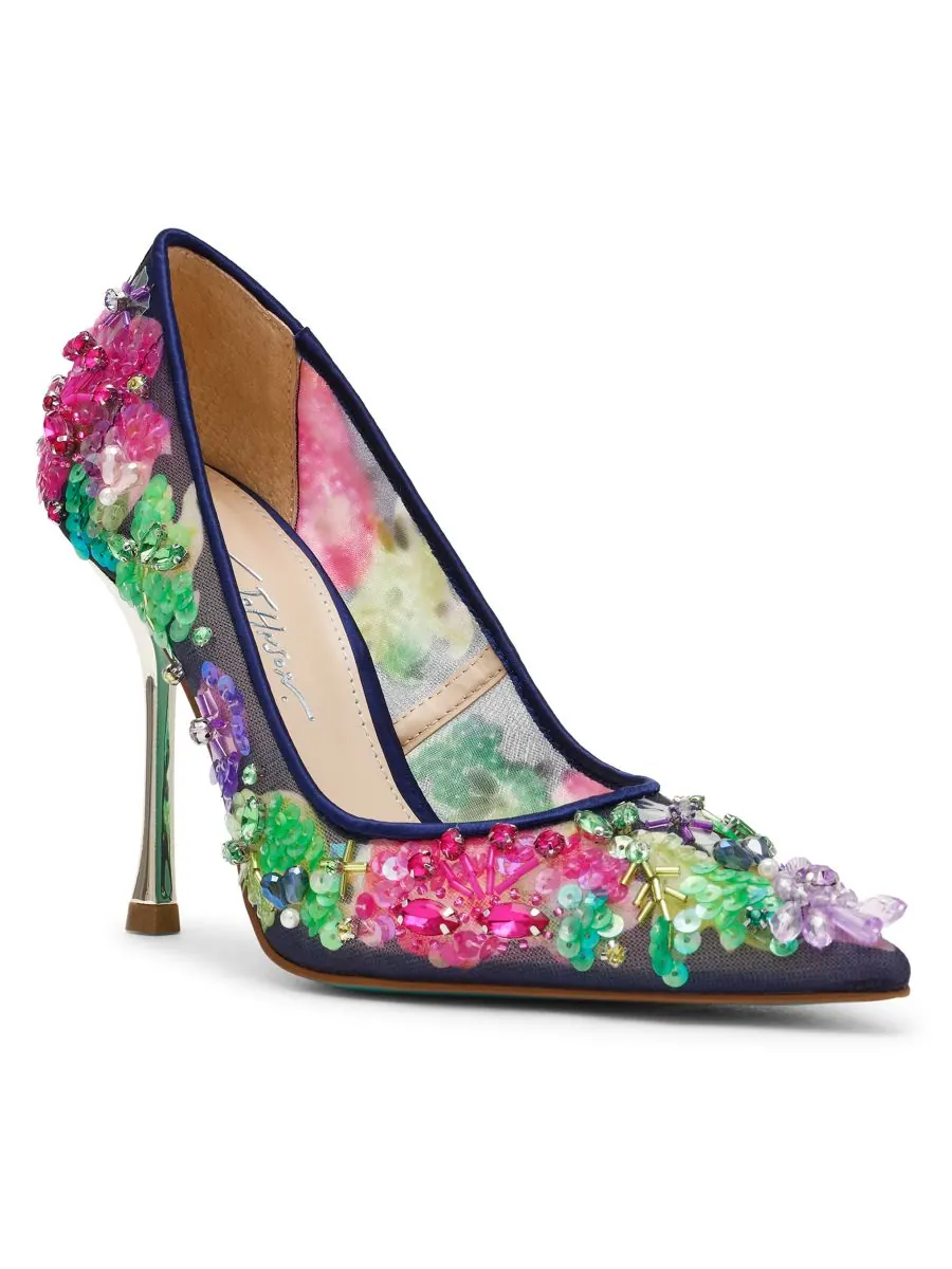 Женские туфли-слипоны Netta Mesh Betsey Johnson — изображение 1 из 5, темно-синий мульти