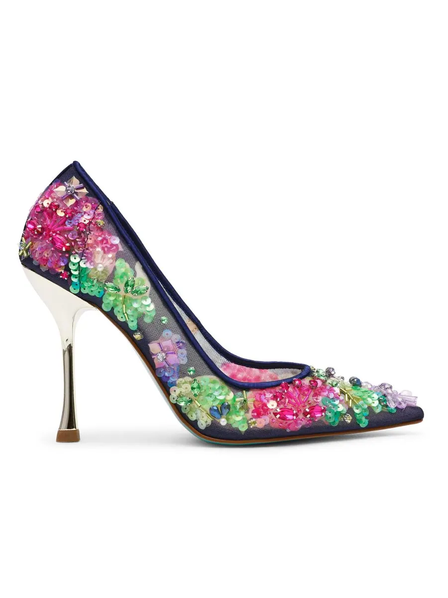 Женские туфли-слипоны Netta Mesh Betsey Johnson — изображение 2 из 5, темно-синий мульти