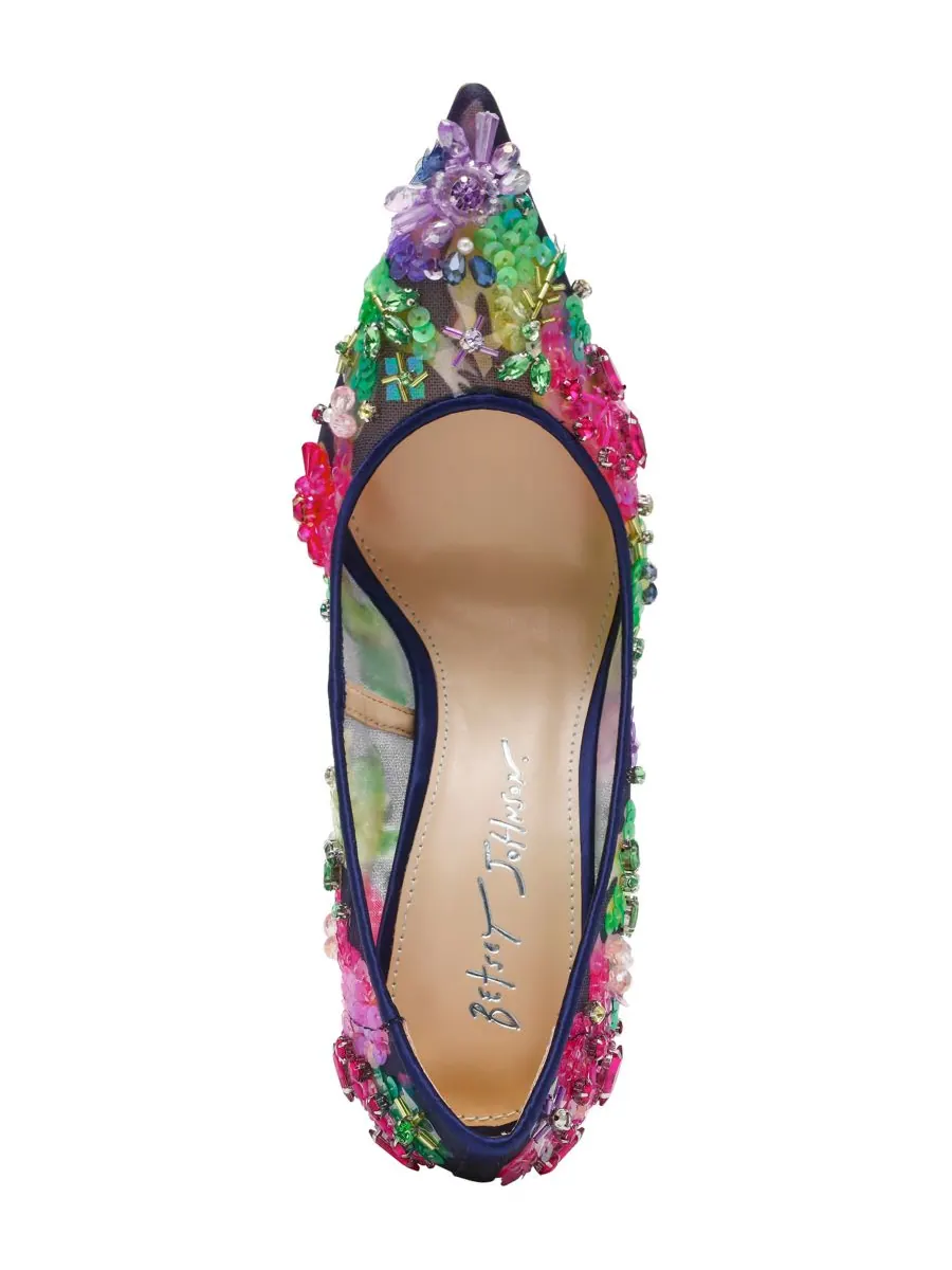 Женские туфли-слипоны Netta Mesh Betsey Johnson — изображение 4 из 5, темно-синий мульти