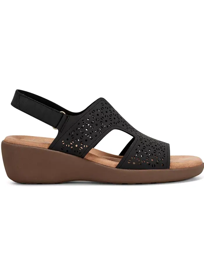 Женские сандалии Kali Low Wedge на шлейке с низким клином Easy Spirit — изображение 2 из 5, черный