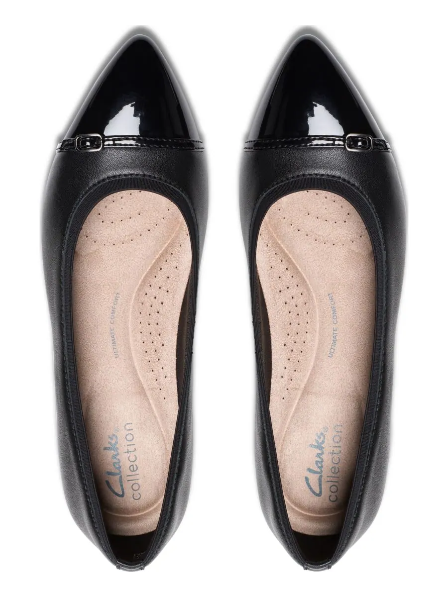 Балетки женские Clarks Natalyn Dusk, без шнурков, острый носок, кожа — изображение 4 из 5, черный