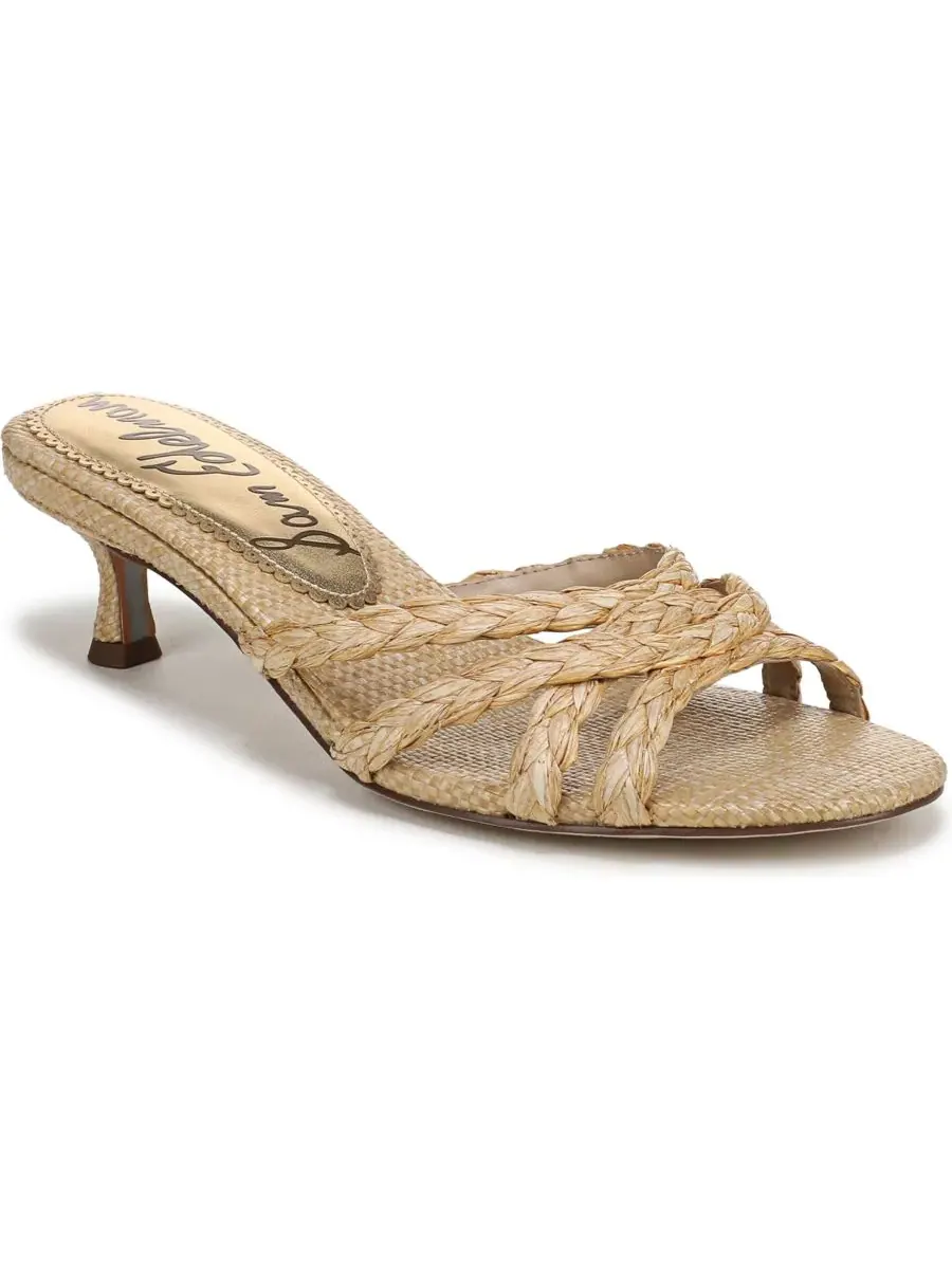 Женские сандалии-шлепанцы Camille Sam Edelman, Bleached Beechwood Faux Raffia