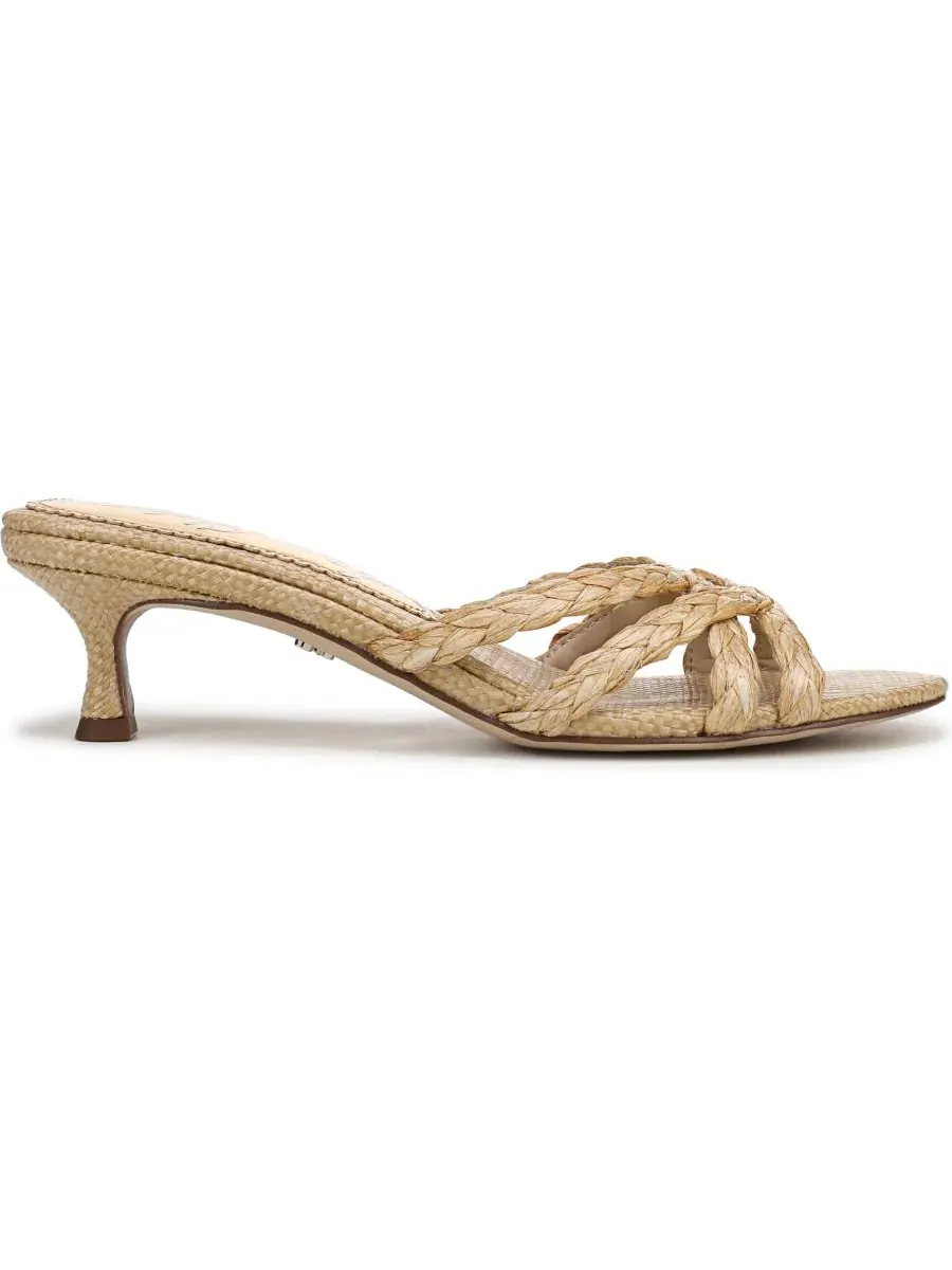 Женские сандалии-шлепанцы Camille Sam Edelman, Bleached Beechwood Faux Raffia — изображение 2 из 5