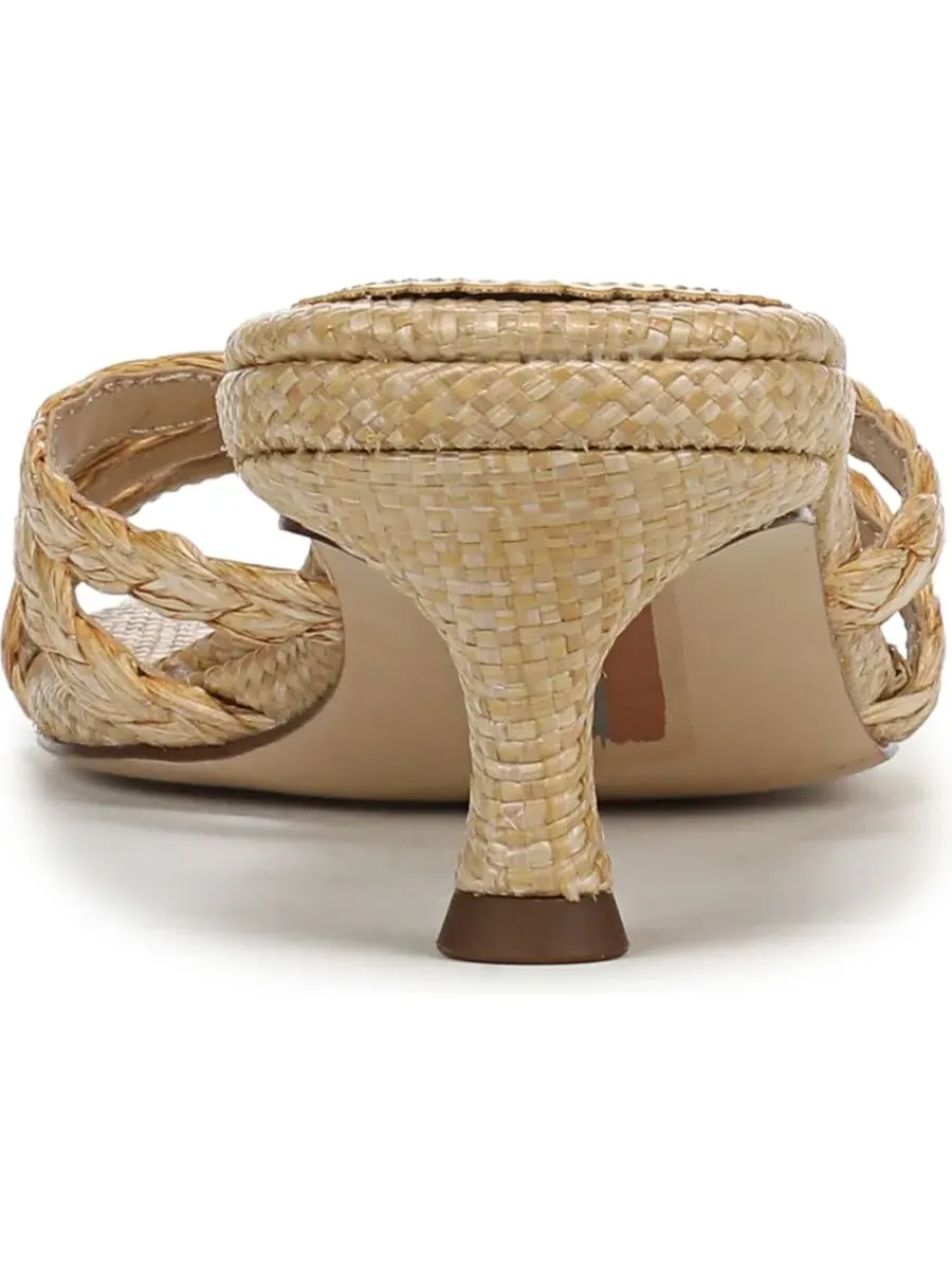Женские сандалии-шлепанцы Camille Sam Edelman, Bleached Beechwood Faux Raffia — изображение 3 из 5