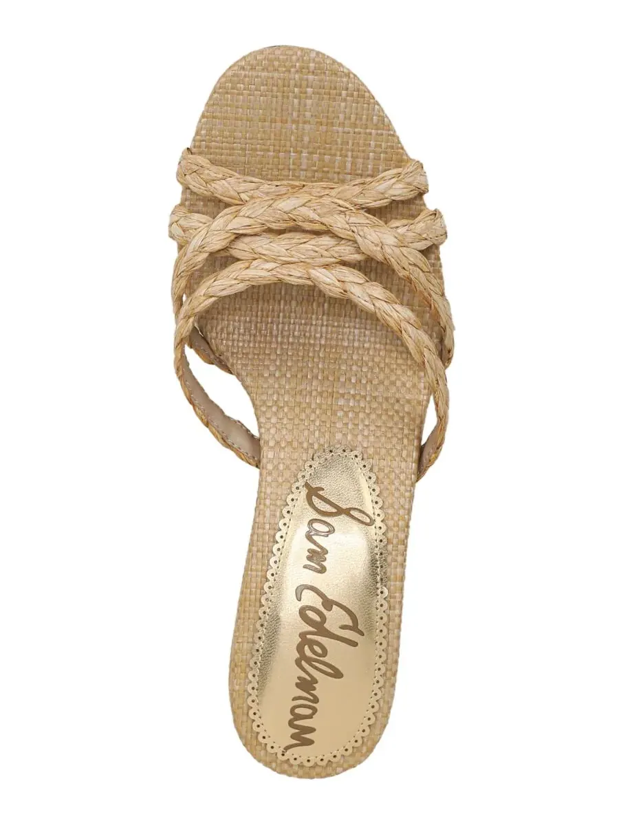 Женские сандалии-шлепанцы Camille Sam Edelman, Bleached Beechwood Faux Raffia — изображение 4 из 5