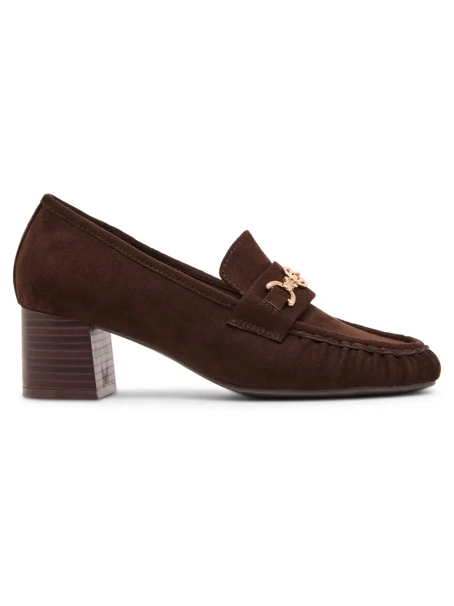 Туфли-слипоны на каблуке Karin Dress Slip-On Loafer Pumps Anne Klein — изображение 2 из 8, коричневый