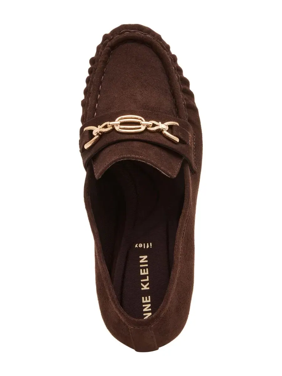 Туфли-слипоны на каблуке Karin Dress Slip-On Loafer Pumps Anne Klein — изображение 5 из 8, коричневый