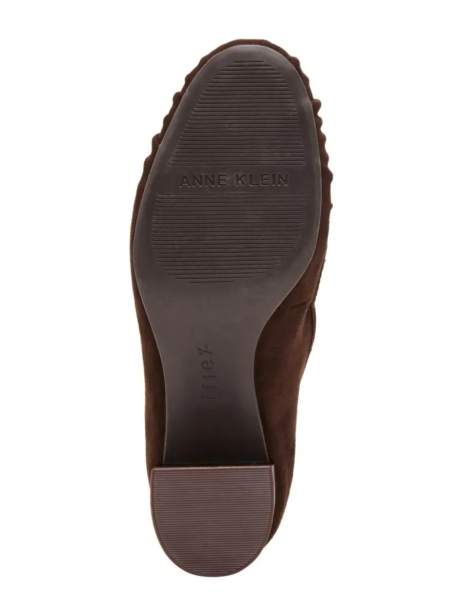 Туфли-слипоны на каблуке Karin Dress Slip-On Loafer Pumps Anne Klein — изображение 6 из 8, коричневый