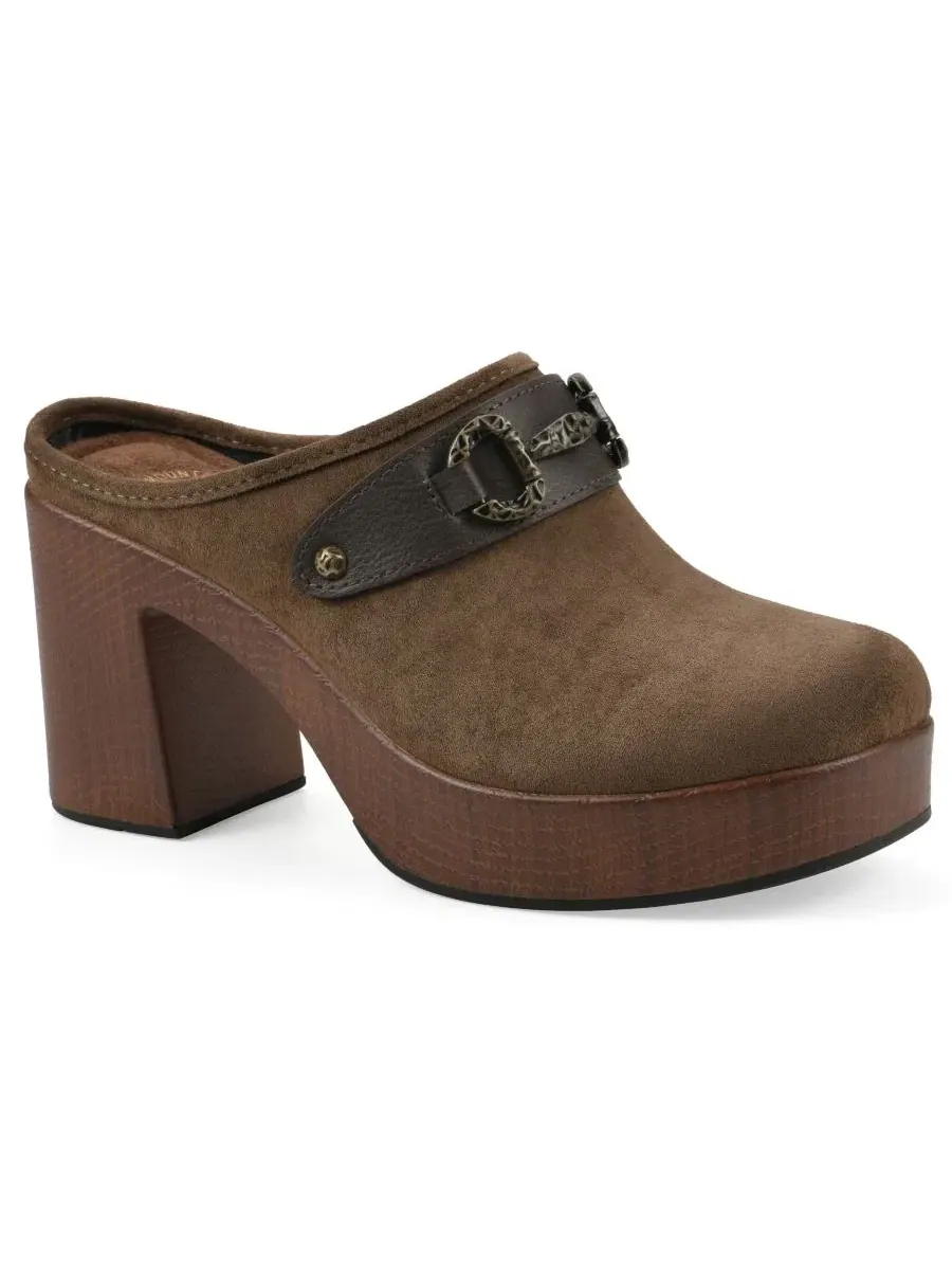 Женские мюли-сабо на платформе Barleys Platform Heel Mule Clogs White Mountain — изображение 1 из 6, темный мульти