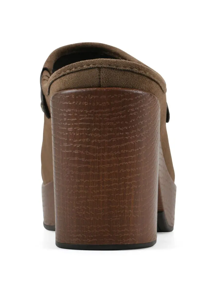 Женские мюли-сабо на платформе Barleys Platform Heel Mule Clogs White Mountain — изображение 3 из 6, темный мульти