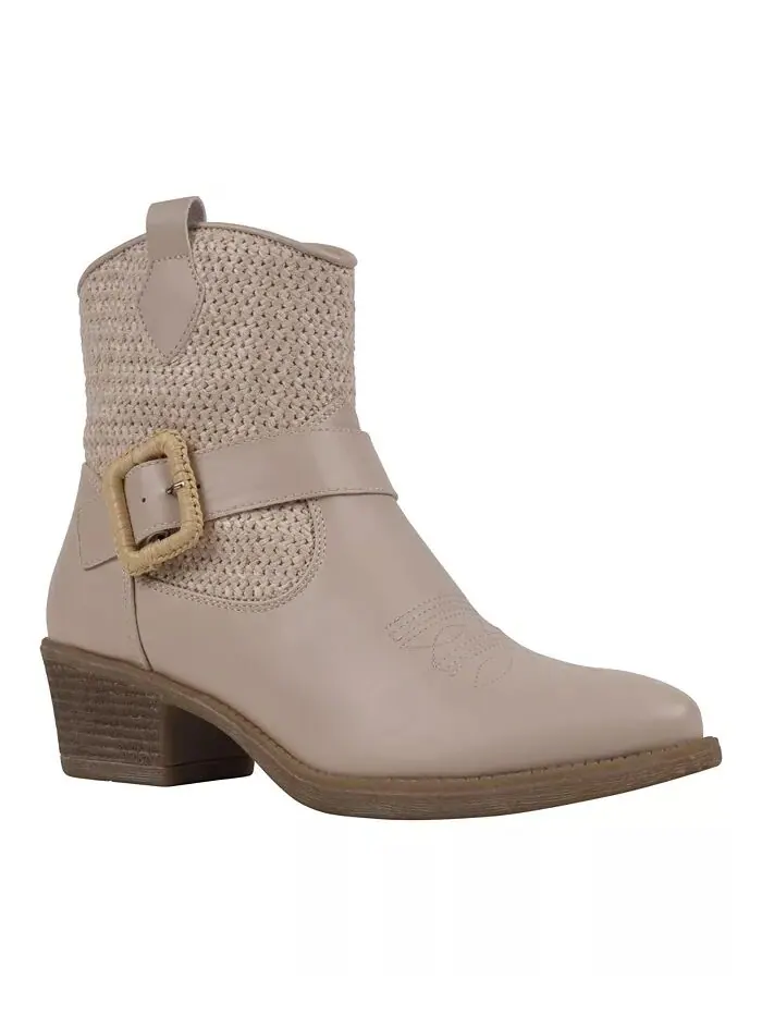 Женские ботинки Avery Woven Western Ankle Boots GC Shoes — изображение 1 из 9, бежевый