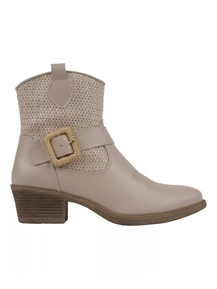 Женские ботинки Avery Woven Western Ankle Boots GC Shoes — изображение 2 из 9, бежевый