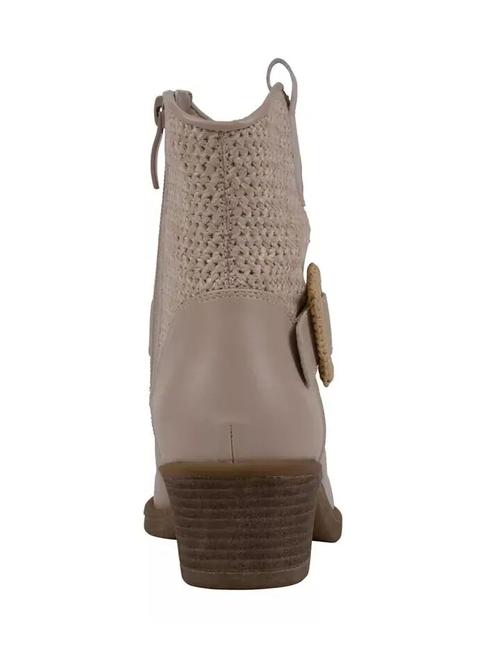 Женские ботинки Avery Woven Western Ankle Boots GC Shoes — изображение 3 из 9, бежевый