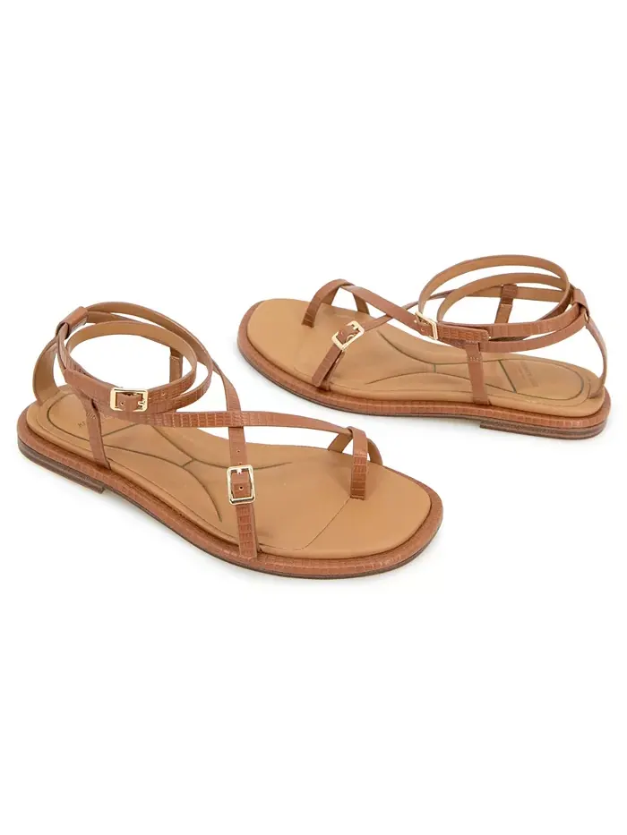 Women's Paros Square Toe Flat Sandals Kenneth Cole New York — изображение 8 из 8, бежевый