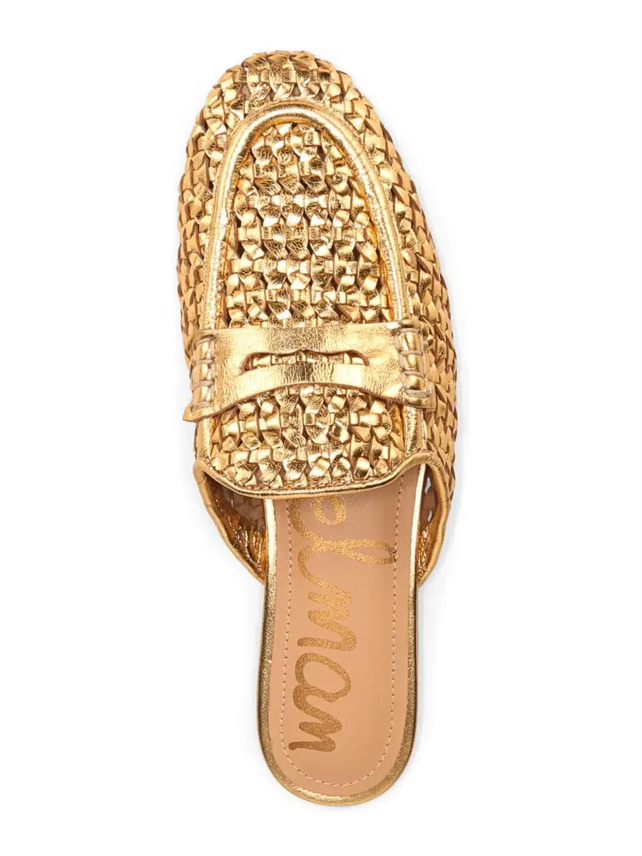 Женские лоферы-мюли Tullie без шнурков Sam Edelman — изображение 4 из 5, золотистый