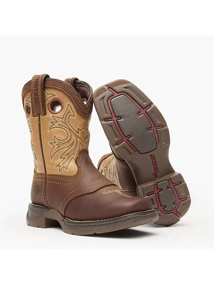 Детские ковбойские ботинки Lil Rebel от Kids Brown Tan Durango — изображение 2 из 7, коричневый бежевый