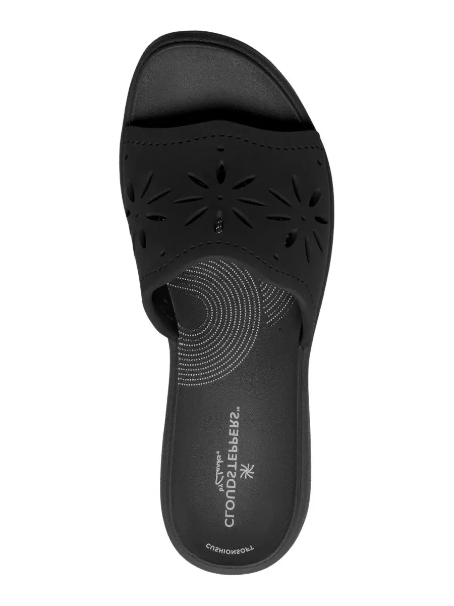 Босоножки-танкетки Drift Floral на плоском ходу Clarks — изображение 4 из 8, черный
