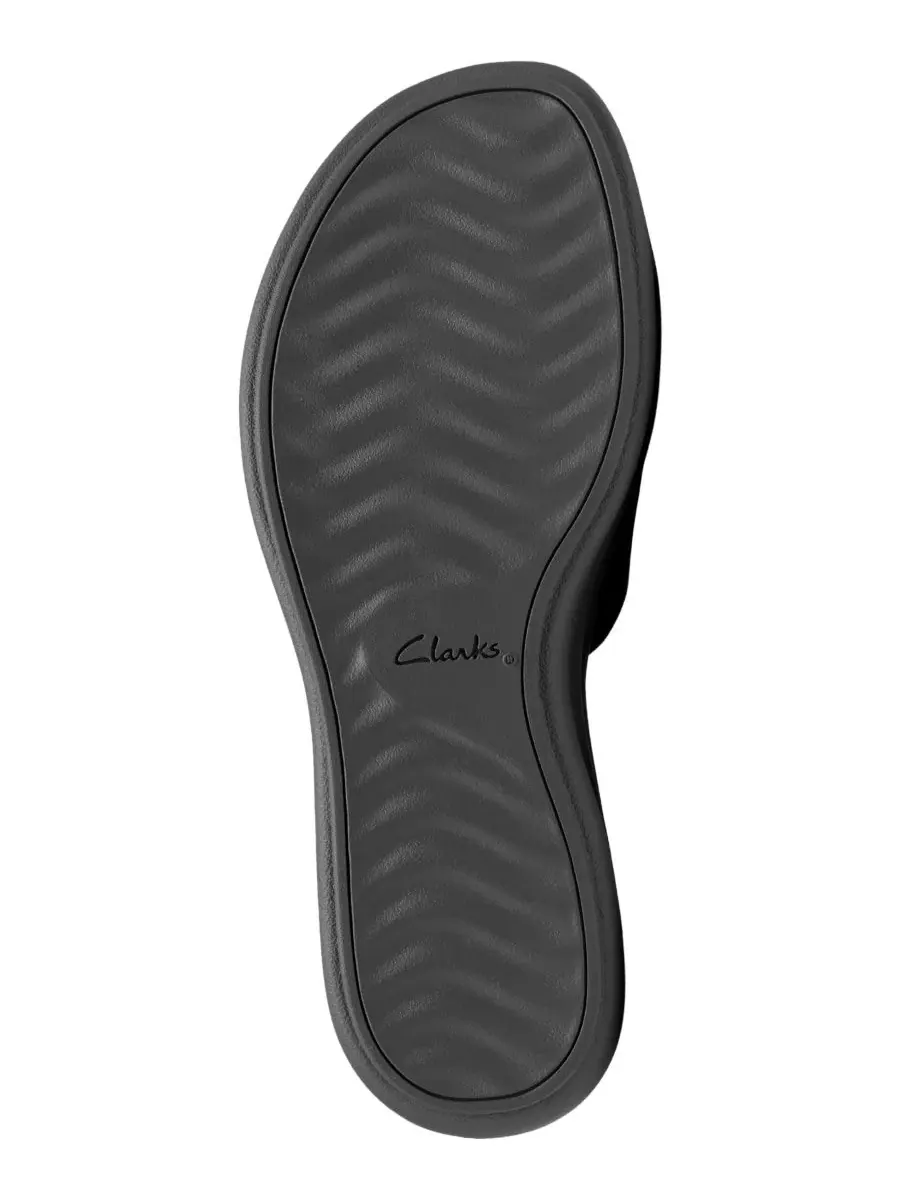 Босоножки-танкетки Drift Floral на плоском ходу Clarks — изображение 5 из 8, черный
