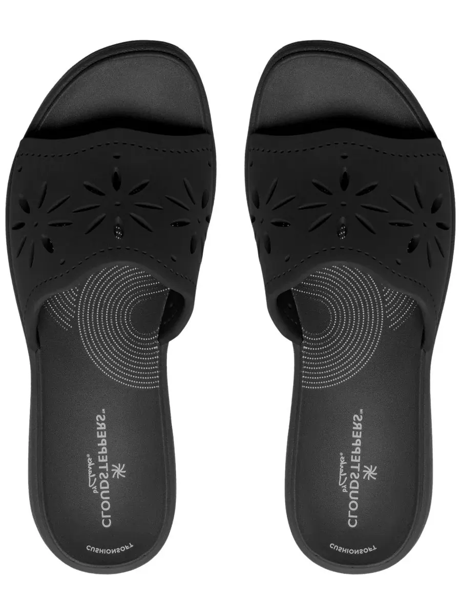 Босоножки-танкетки Drift Floral на плоском ходу Clarks — изображение 7 из 8, черный