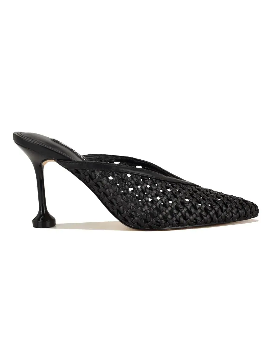 Женские мюли Grasso с зауженным каблуком из плетеной ткани Nine West — изображение 2 из 5, черный