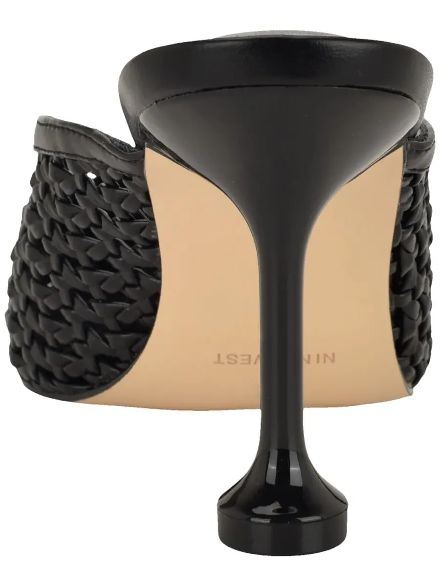 Женские мюли Grasso с зауженным каблуком из плетеной ткани Nine West — изображение 3 из 5, черный