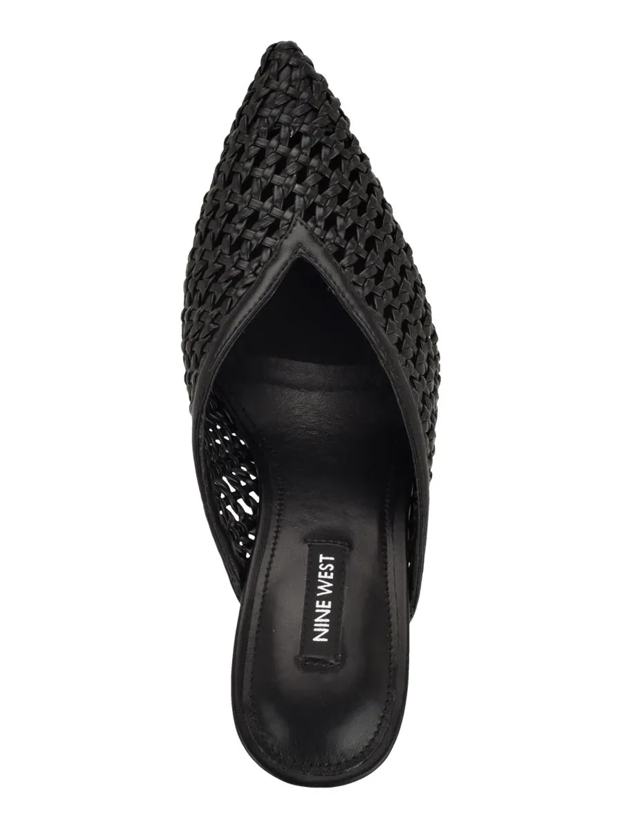 Женские мюли Grasso с зауженным каблуком из плетеной ткани Nine West — изображение 4 из 5, черный
