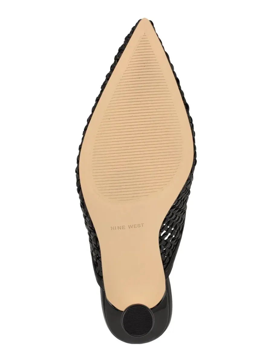Женские мюли Grasso с зауженным каблуком из плетеной ткани Nine West — изображение 5 из 5, черный