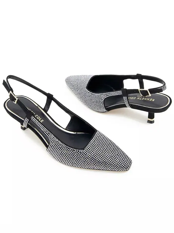 Женские туфли-лодочки Martha Crystals на каблуке-рюмочке с ремешком на пятке Kenneth Cole New York — изображение 12 из 13