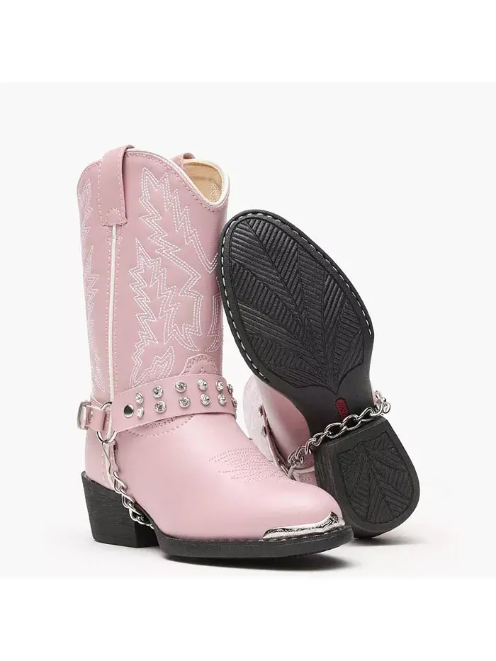 Детские ботинки в стиле вестерн со стразами Lil' Pink Durango — изображение 2 из 7, розовый