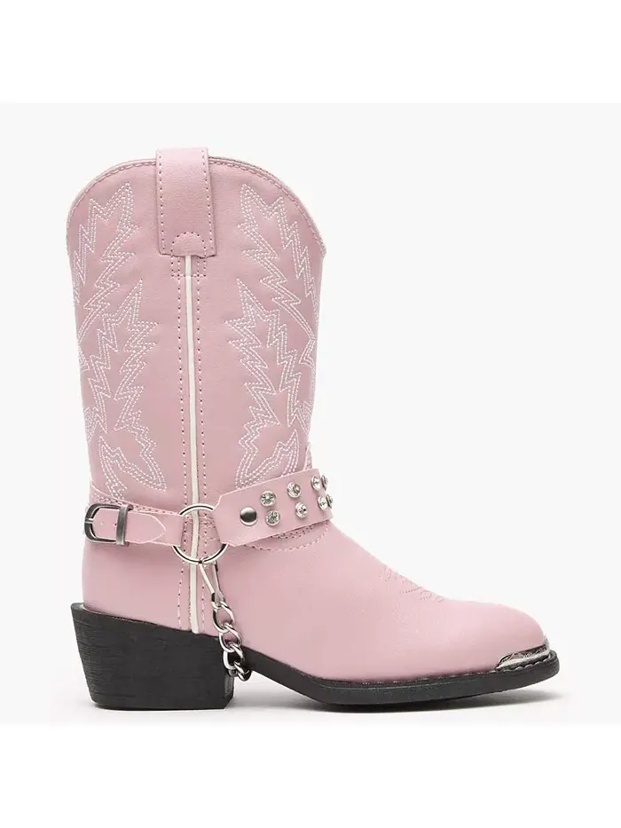 Детские ботинки в стиле вестерн со стразами Lil' Pink Durango — изображение 5 из 7, розовый