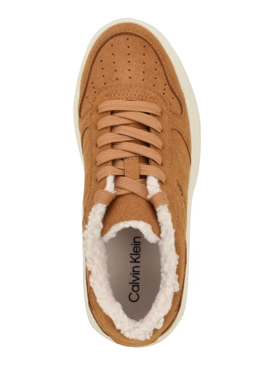 Женские замшевые кроссовки Pozay Cozy на шнуровке Calvin Klein — изображение 4 из 5, коньячный