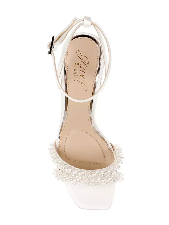 Женские босоножки Noah на шпильке Jewel Badgley Mischka — изображение 4 из 5, слоновая кость