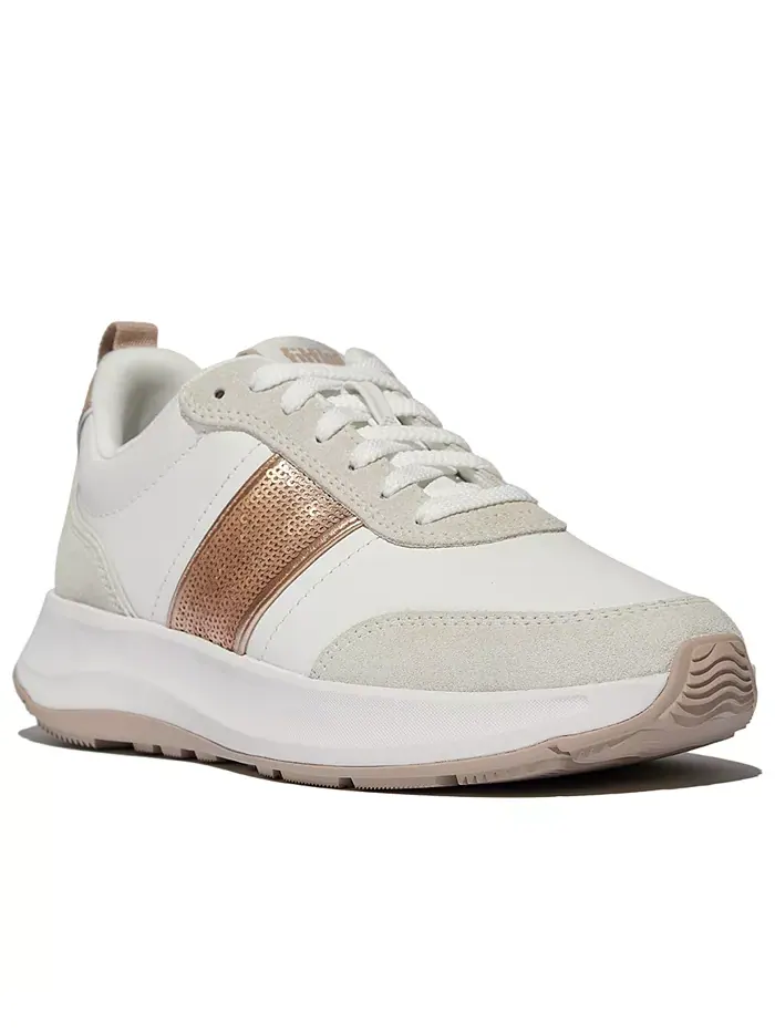 Женские кроссовки F-Mode Flow с пайетками из замши и кожи Fitflop