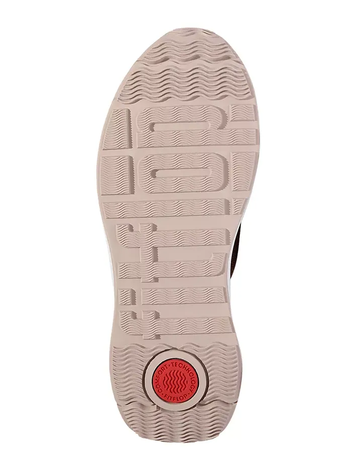 Женские кроссовки F-Mode Flow с пайетками из замши и кожи Fitflop — изображение 4 из 5, белый