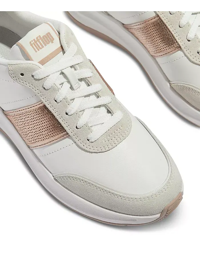 Женские кроссовки F-Mode Flow с пайетками из замши и кожи Fitflop — изображение 5 из 5, белый