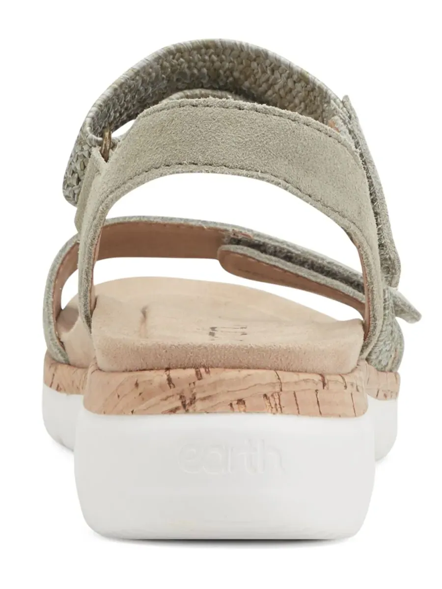 Женские сандалии на низкой танкетке Reston с ремешками Earth, Sage Suede/Sage Raffia — изображение 3 из 5