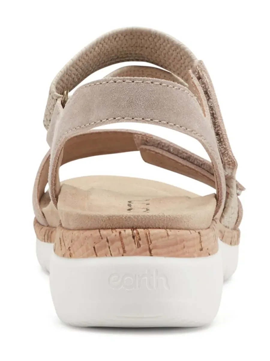 Женские сандалии на низкой танкетке Reston с ремешками Earth, Natural Suede/Natural Raffia — изображение 3 из 5