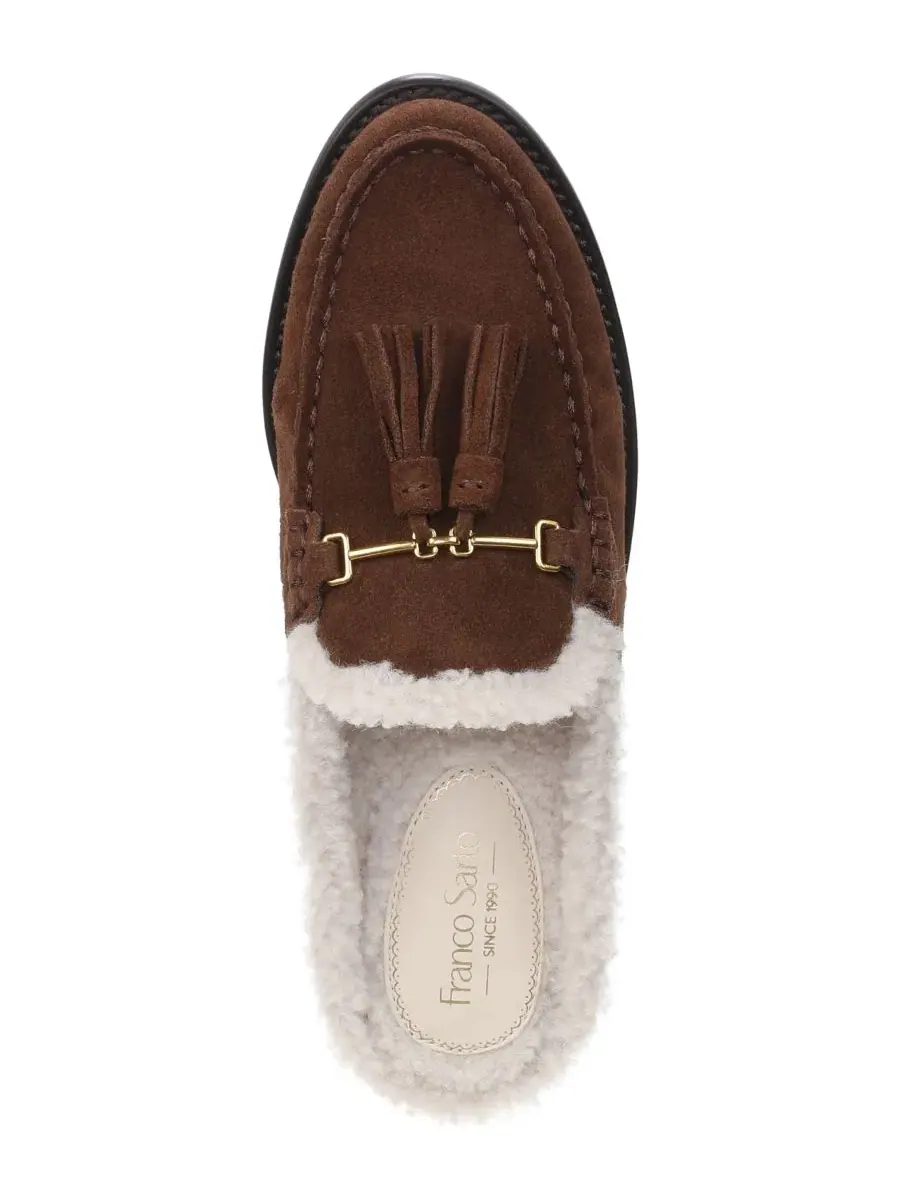 Мюли с каблуком-блоком Callen 2 Almond Toe Franco Sarto — изображение 4 из 5, коричневый/белый
