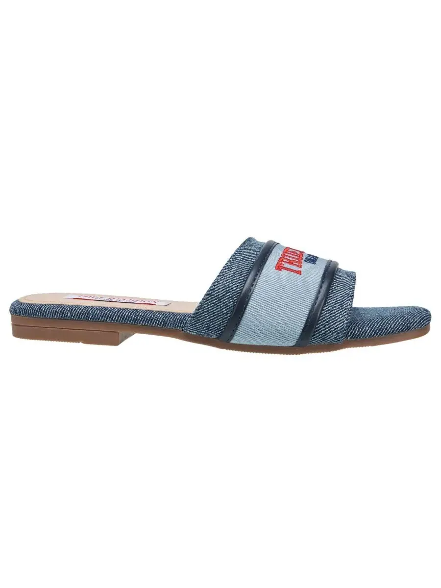 Сандалии-слайды Remy Logo Band True Religion — изображение 2 из 6, джинсовый синий