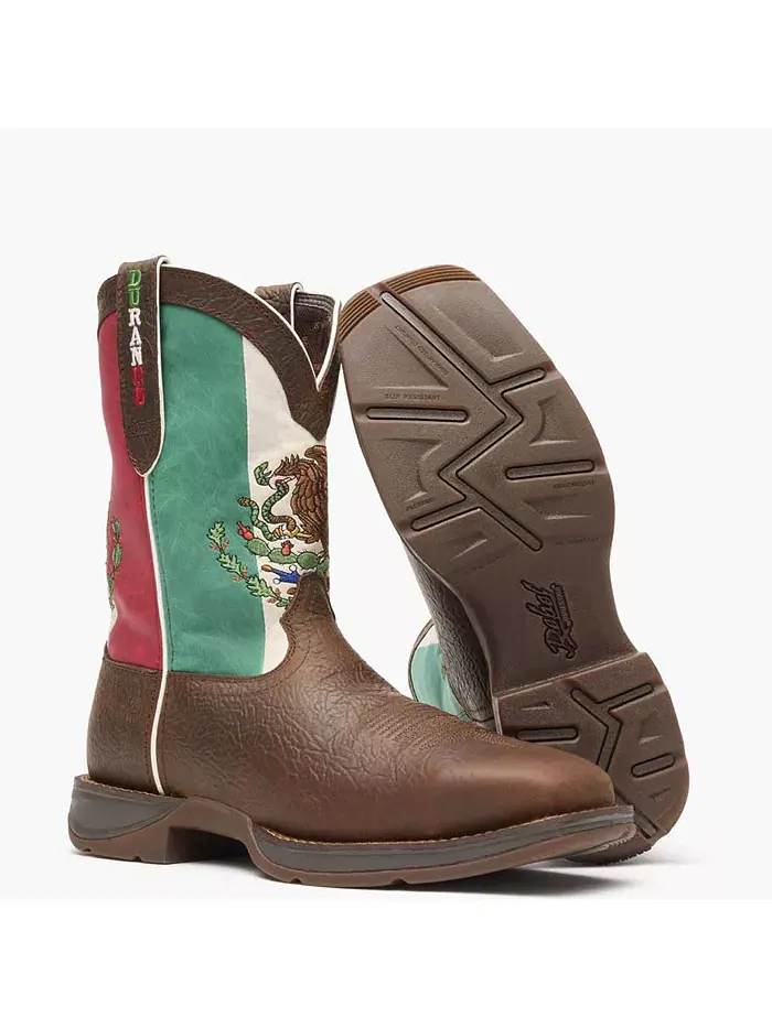 Мужские ковбойские ботинки Rebel by Steel Toe с флагом Мексики Durango — изображение 2 из 7, коричневый