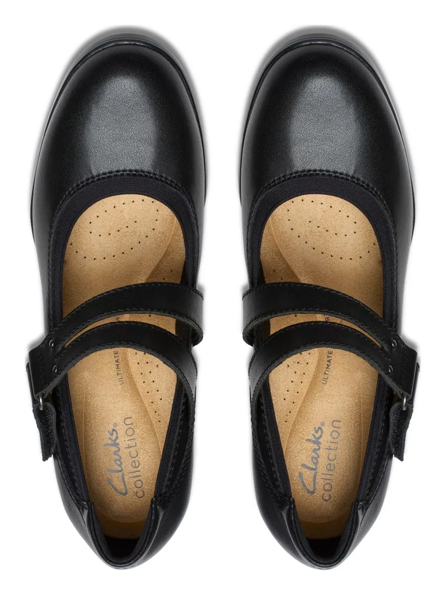 Туфли-лодочки женские Clarks Emily2 Janna, с круглым носком, на блочном каблуке — изображение 4 из 5, черный