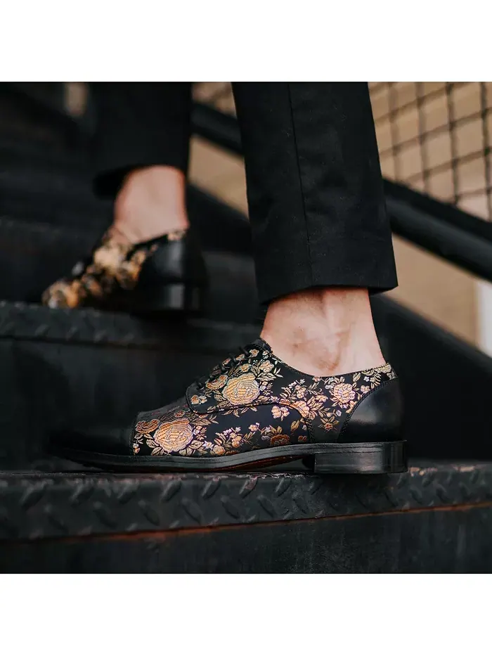 Мужские туфли Jack Handcrafted Leather, Velvet and Wool Taft — изображение 7 из 9, черный