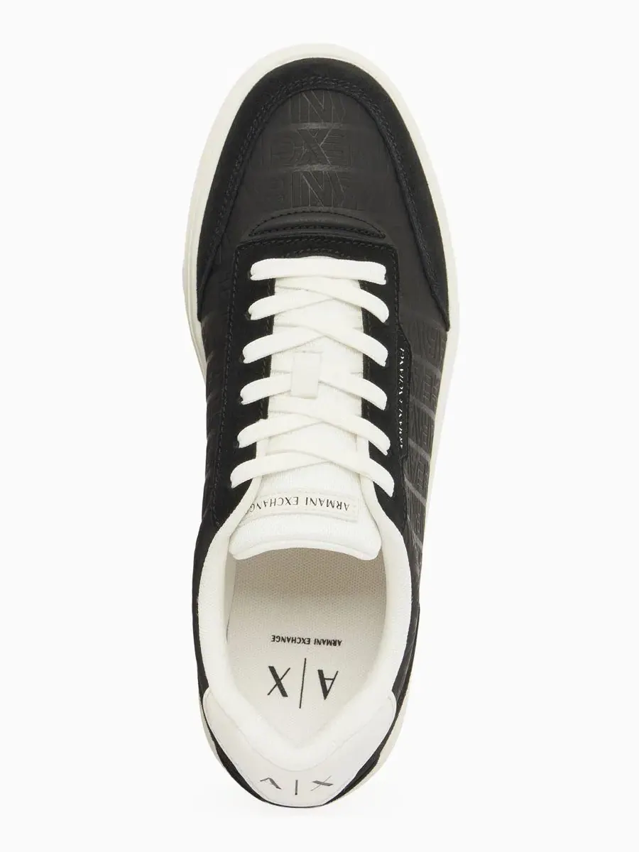 Мужские кроссовки London с тиснением A|X Armani Exchange — изображение 4 из 5, черный/белый