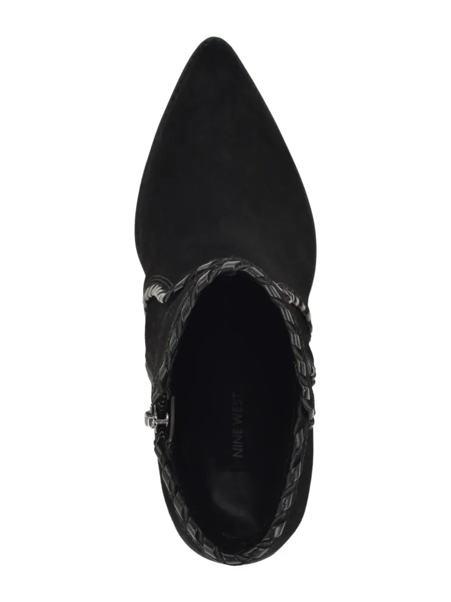 Ботильоны Raxton Suede Whipstitch Block Heel Nine West — изображение 4 из 5, черный