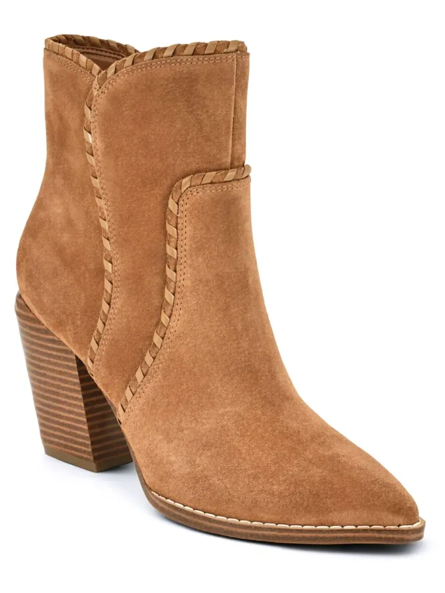 Ботильоны на каблуке с принтом Raxton Nine West, Dark Natural Suede